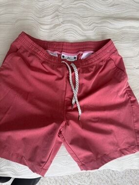 Free Planet Men's Rose-Red Swim Trunks with Drawstring Waist
